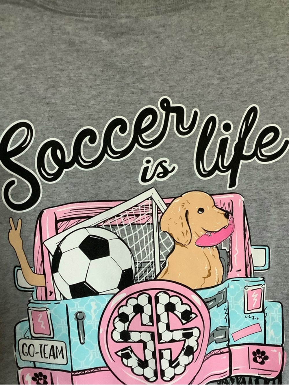 Simply Southern Gray Short Sleeve Tee with Soccer Graphic - Picture 5 of 8